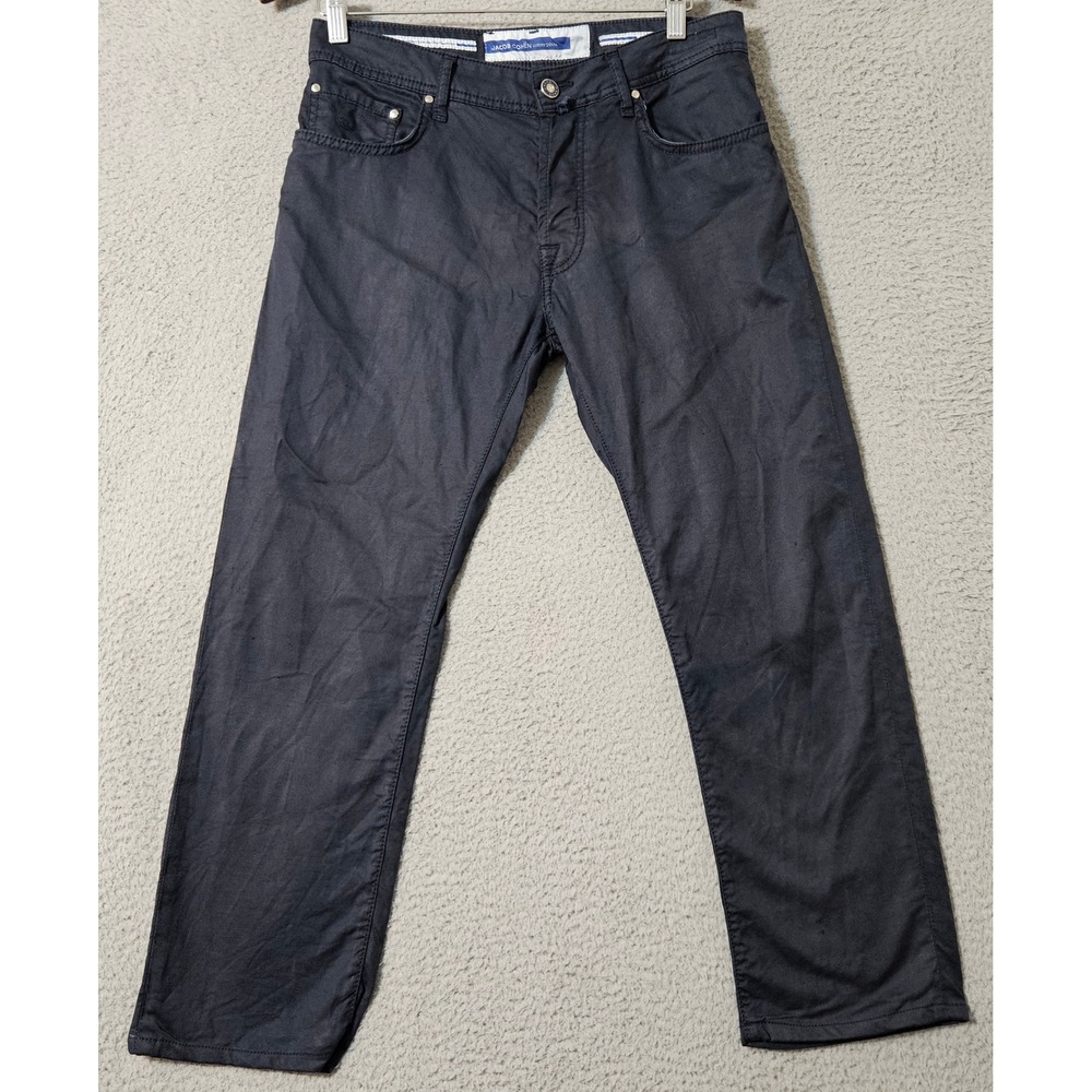 Jacob Cohen Bard Classic Chino Pants Trousers Cotton Stretch Slim Blue 32x26